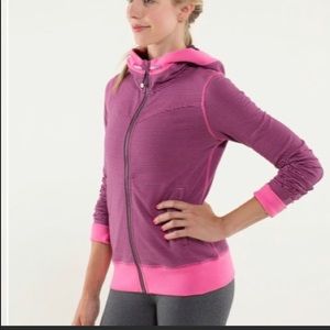 Lululemon Bliss Break Hoodie Wagon Stripe Plum 8